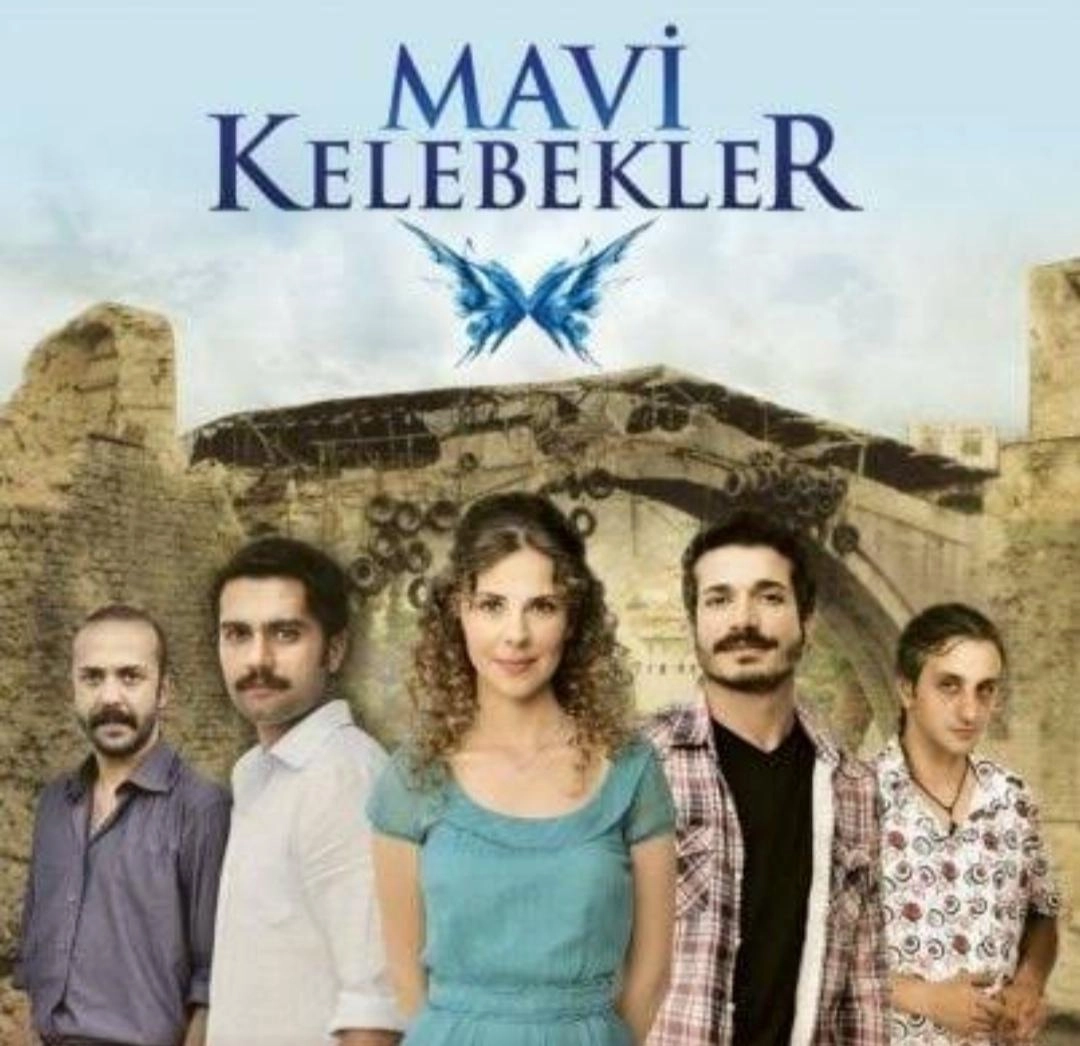 Голубые бабочки постер